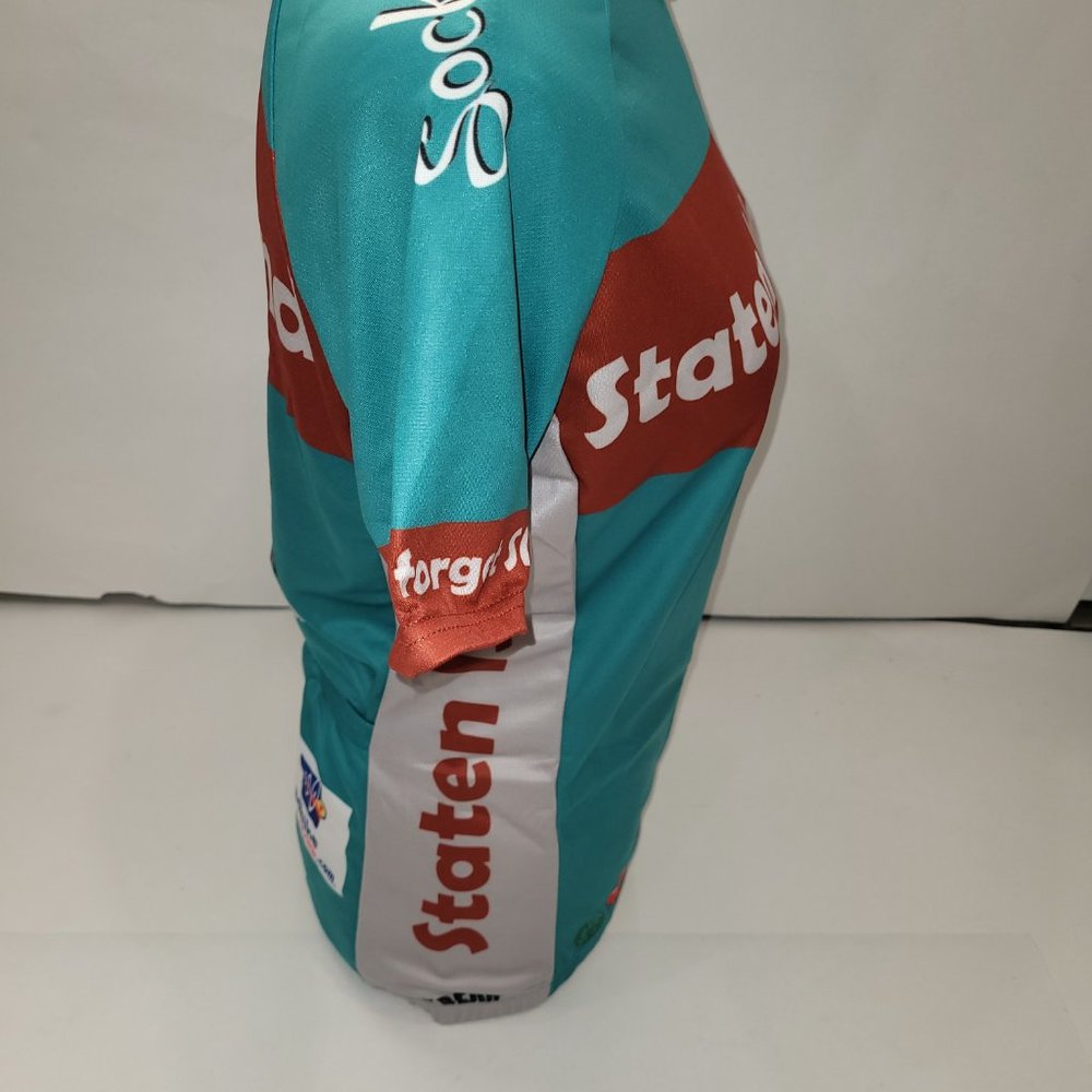 V-Gear Staten Island Cycling Jersey Peace, Love & Pedals Men's Aqua NEW Sizes - Picture 3 of 9
